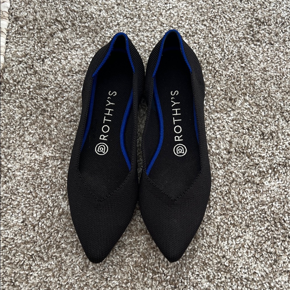 Rothy's Black Pointed Flats 7.5